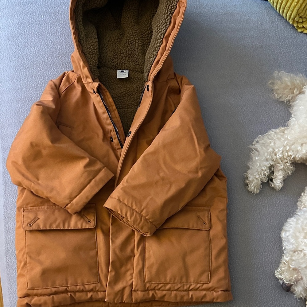 Petit Bateau Tan Hooded Puffer Jacket